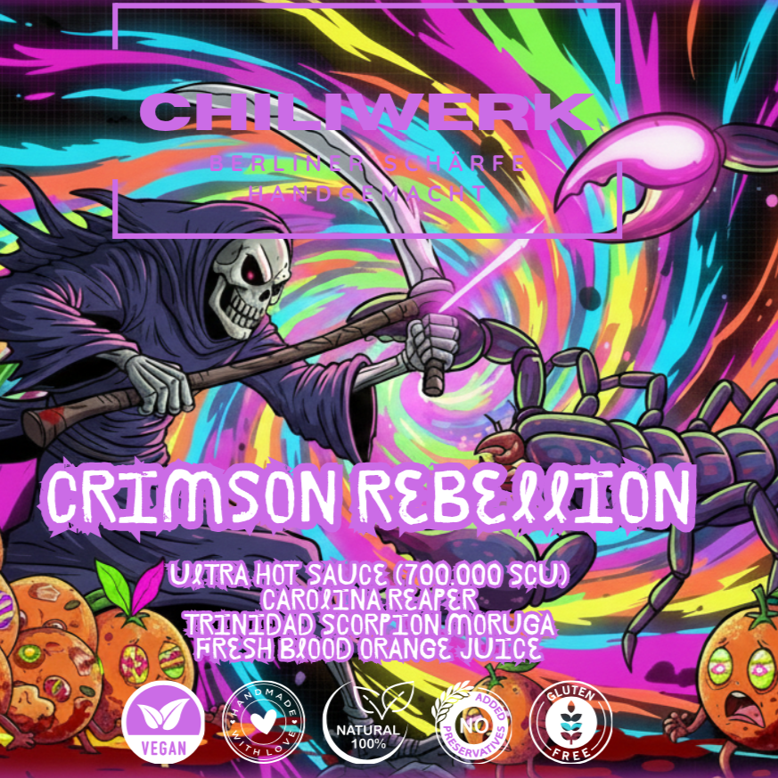 Ultra Hot Sauce Berlin - Crimson Rebellion Blutorange Reaper Trinidad Scorpion